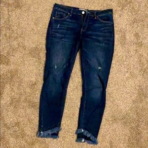 KanCan Skinny Dark Denim Distressed Jeans 13/30